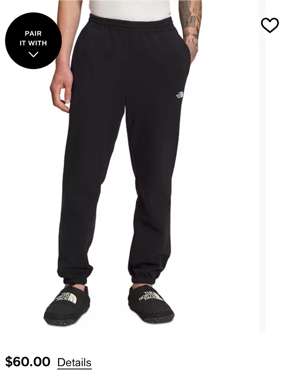 The North Face Black Elastic Cuff Sweatpants for Men